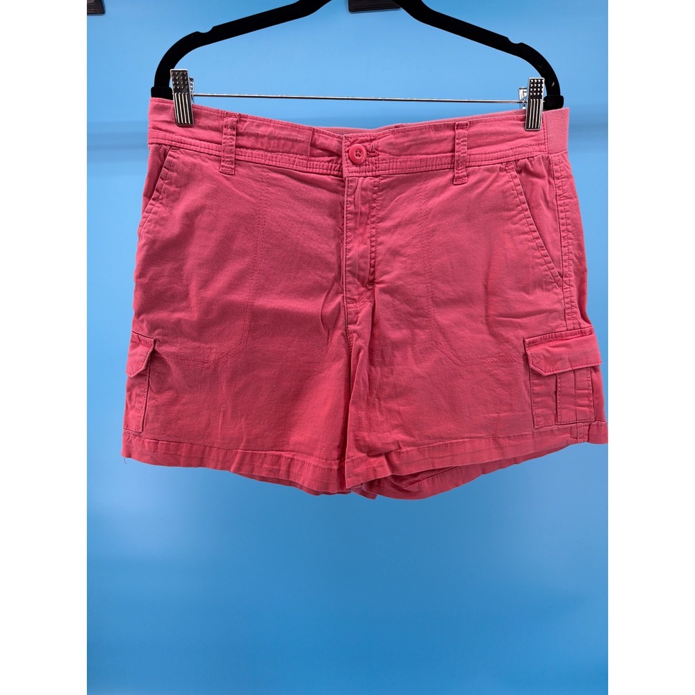 Lee Womens Cargo‎ Shorts Coral Pink Size 14 Medium Stretch Utility Pockets